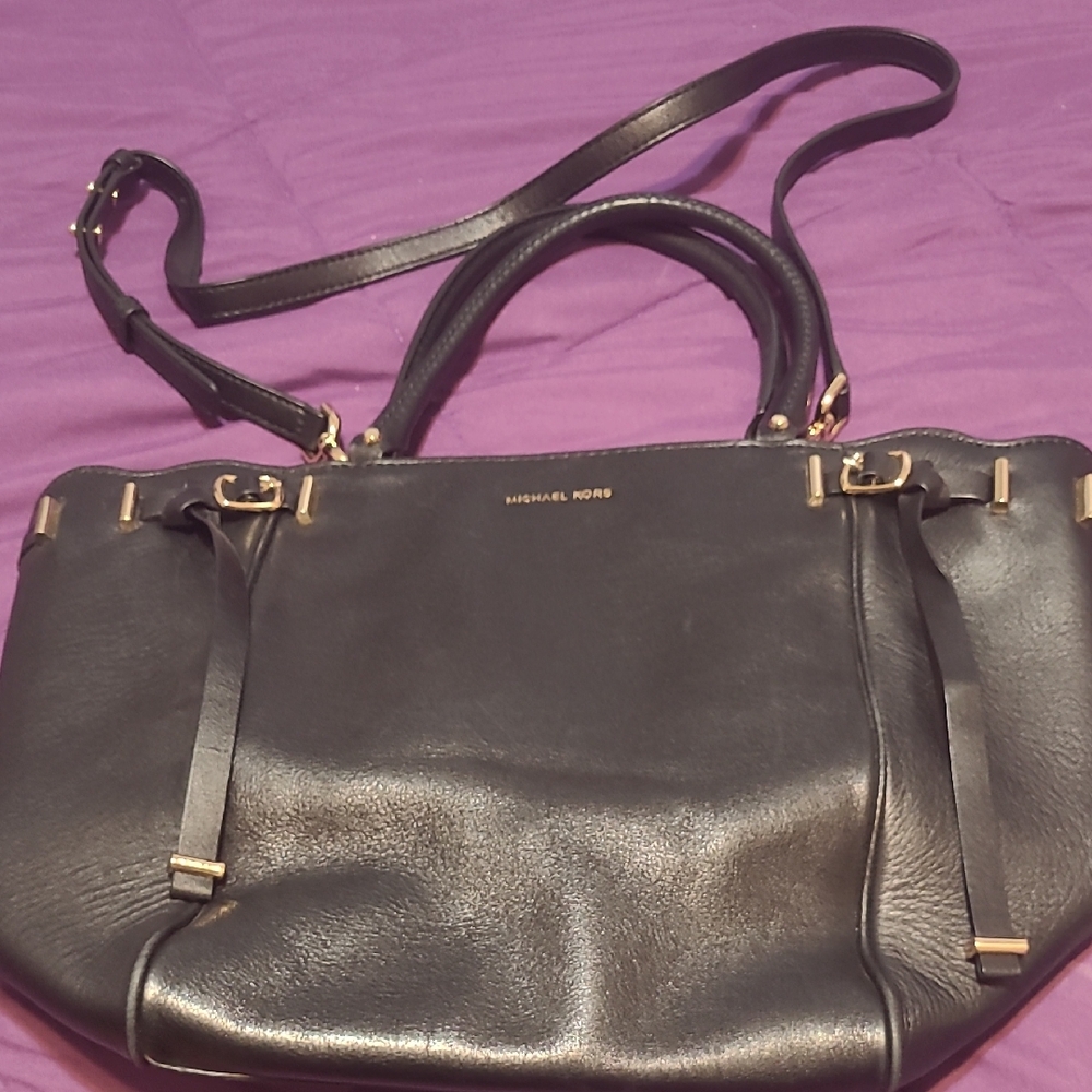 Michael Kors Black Leather Shoulder Bag